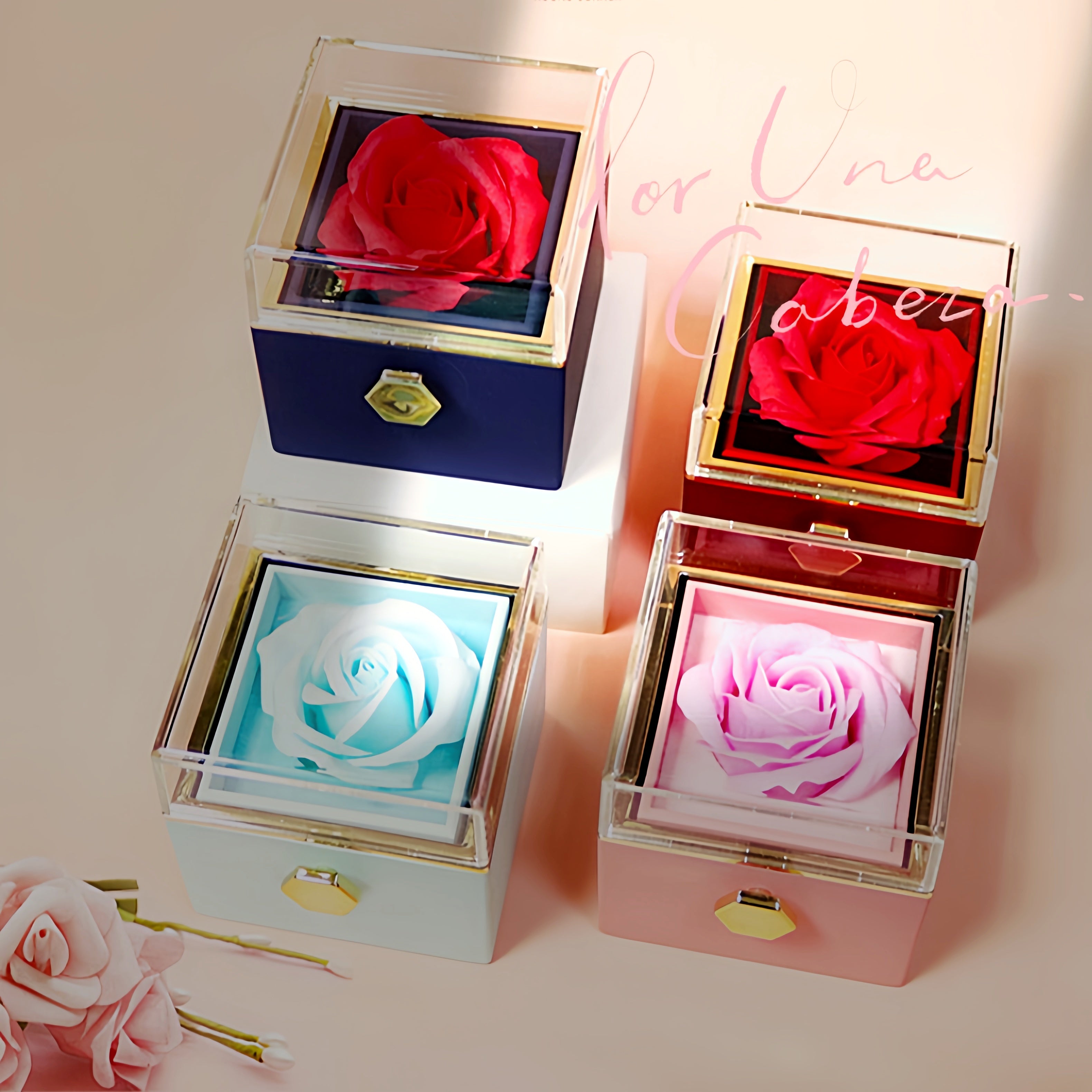 Rotating Soap Flower Rose Gift Box Valentines Day Gift For Women (Viral) — MEGA MARKET