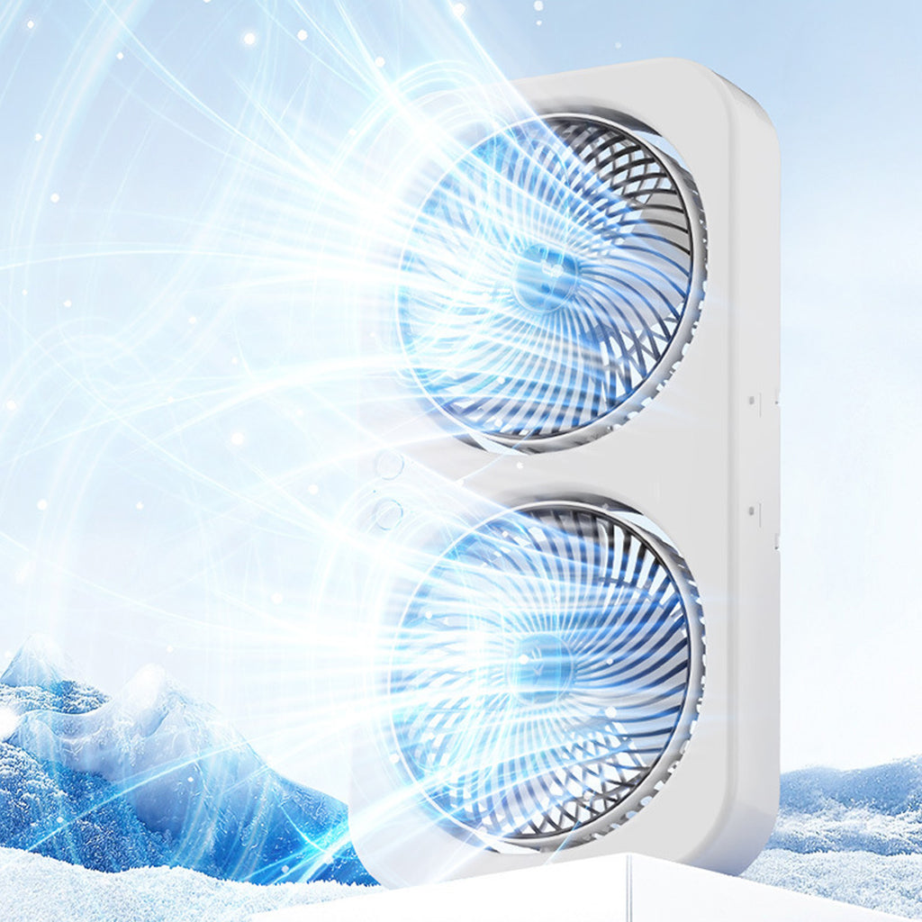 Tabletop Dual Fan USB Rechargeable Silent Air Circulation Fan With Brushless Mot