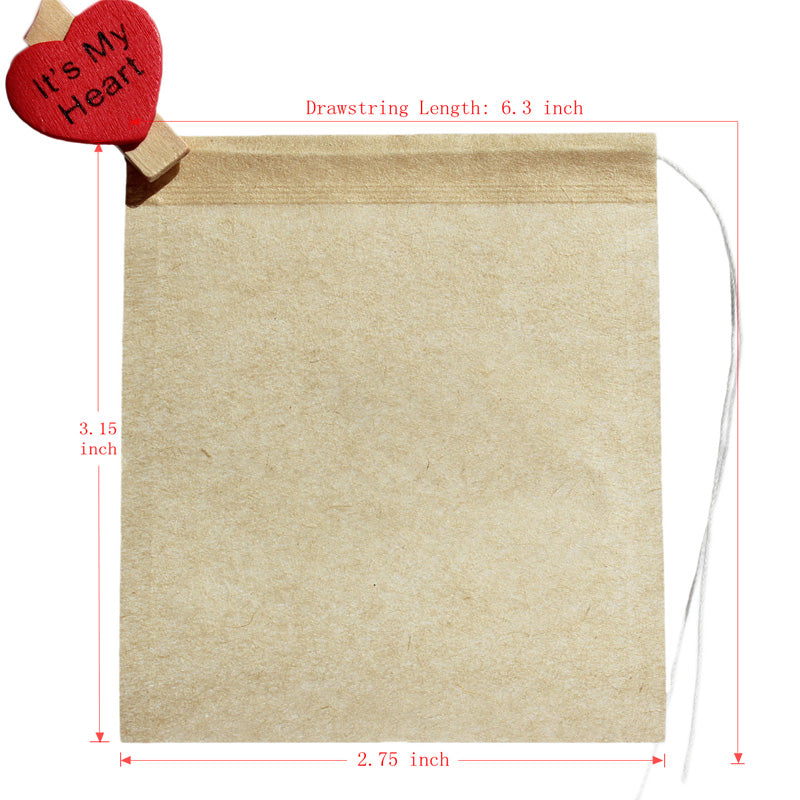 200 PCS Tea Filter Bags,Disposable Tea Infuser Drawstring Loose Leaf Tea With Na