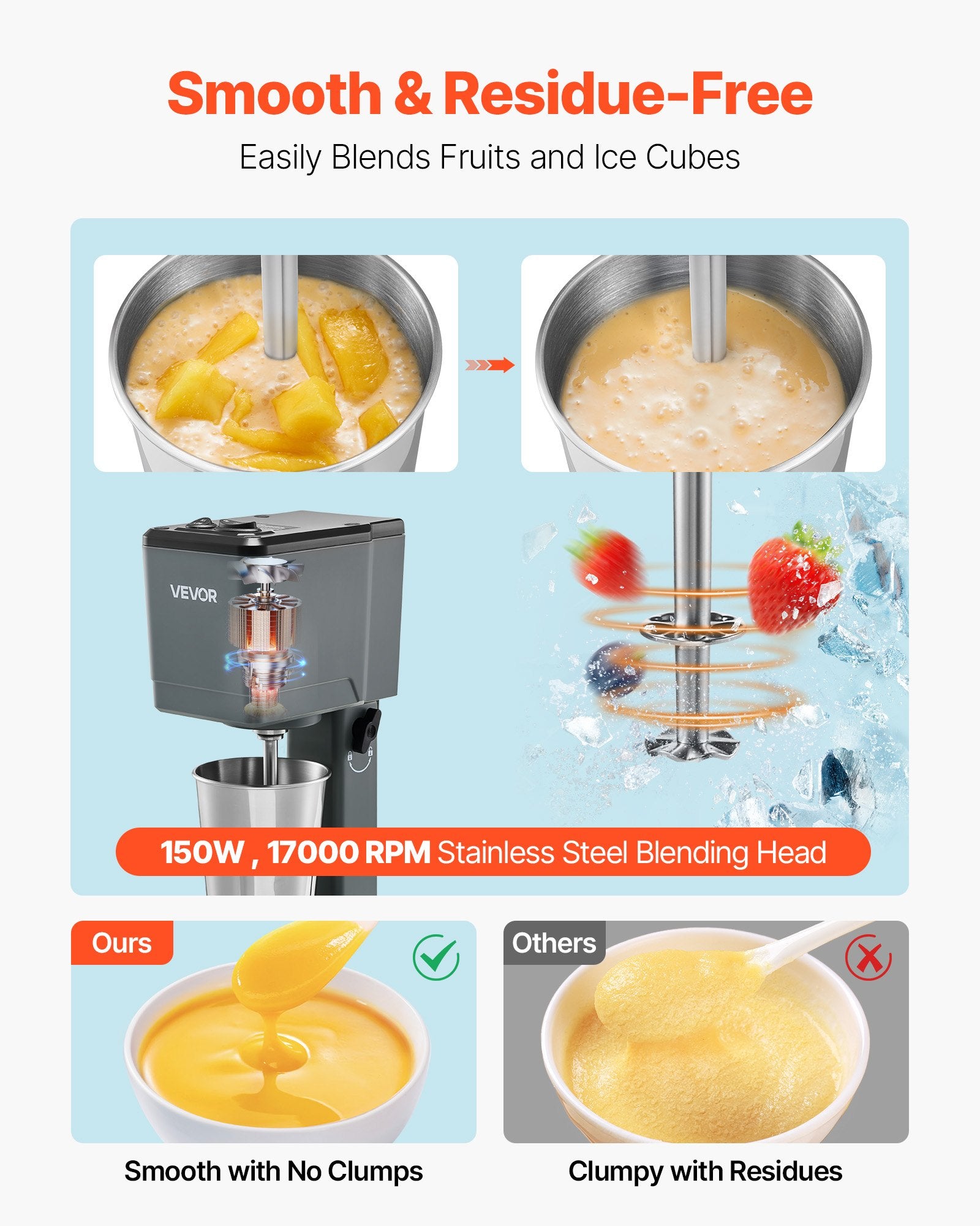 Milkshake Maker, 150W Milk Shake Maker Mixer, Single Head Drink Mixer Blender Ma