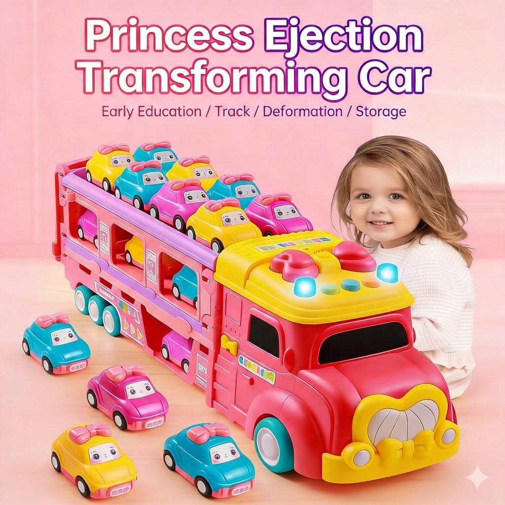 Kids' Roller Car Storage And Transport Toy 6-Piece Mini Vehicle Set