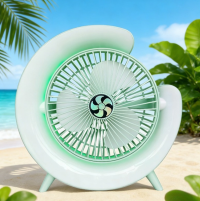 Lamp Effect Fan Green Li-On Rechargeable