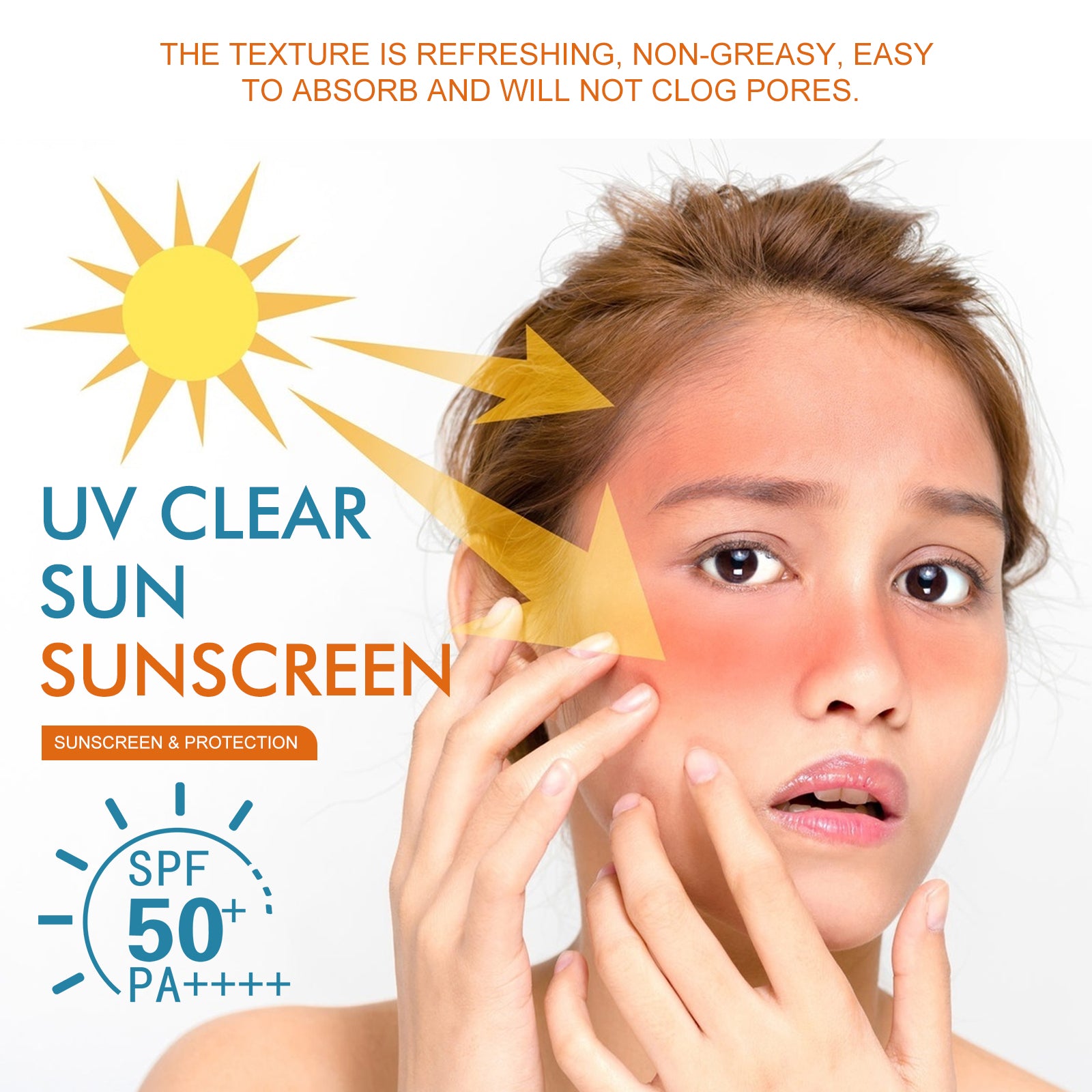 Hoygi UV Clear Sun Sunscreen, Summer Outdoor Anti-Exposure UV Moisturizes Skin E