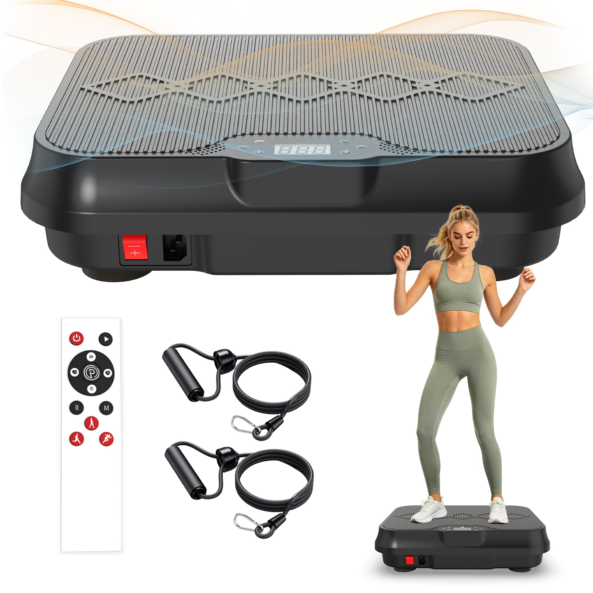 Vibration Plate Exercise Machine, Whole Body Workout Platform With Remote Contro