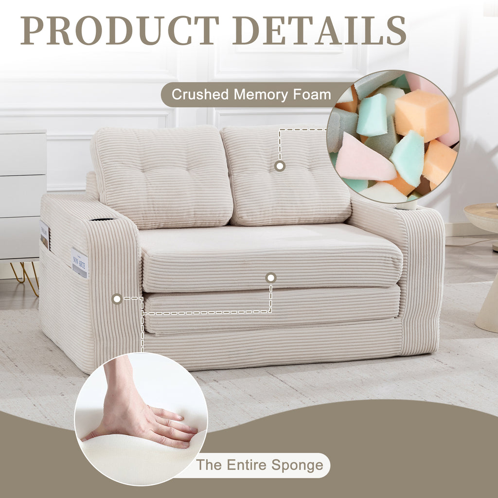 Convertible Sofa Bed,Expandable Double Sofa Bed, 2 In 1 Convertible Sofa Bed, Fo