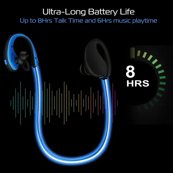 Wireless Sports Headsets Wireless V4.1 Neckband Earphones HD Stereo Sweat-proof 