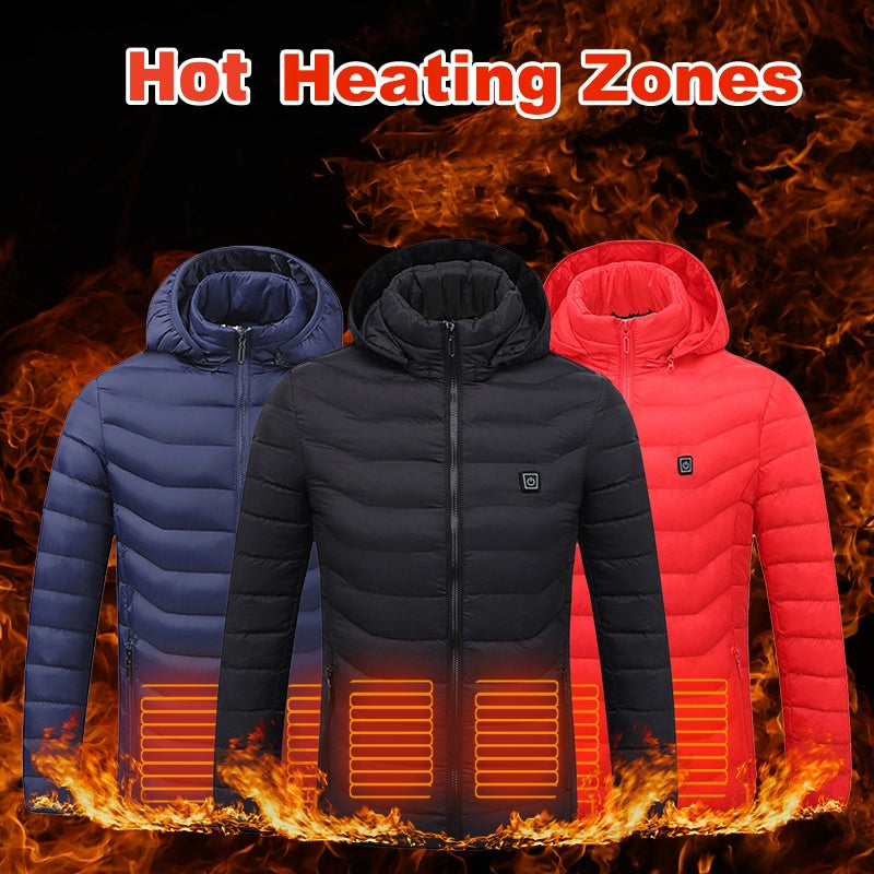 Winter Heated Jacket Usb Electric Cotton Coat Zip Up Thermal Heating V (Viral) — MEGA MARKET