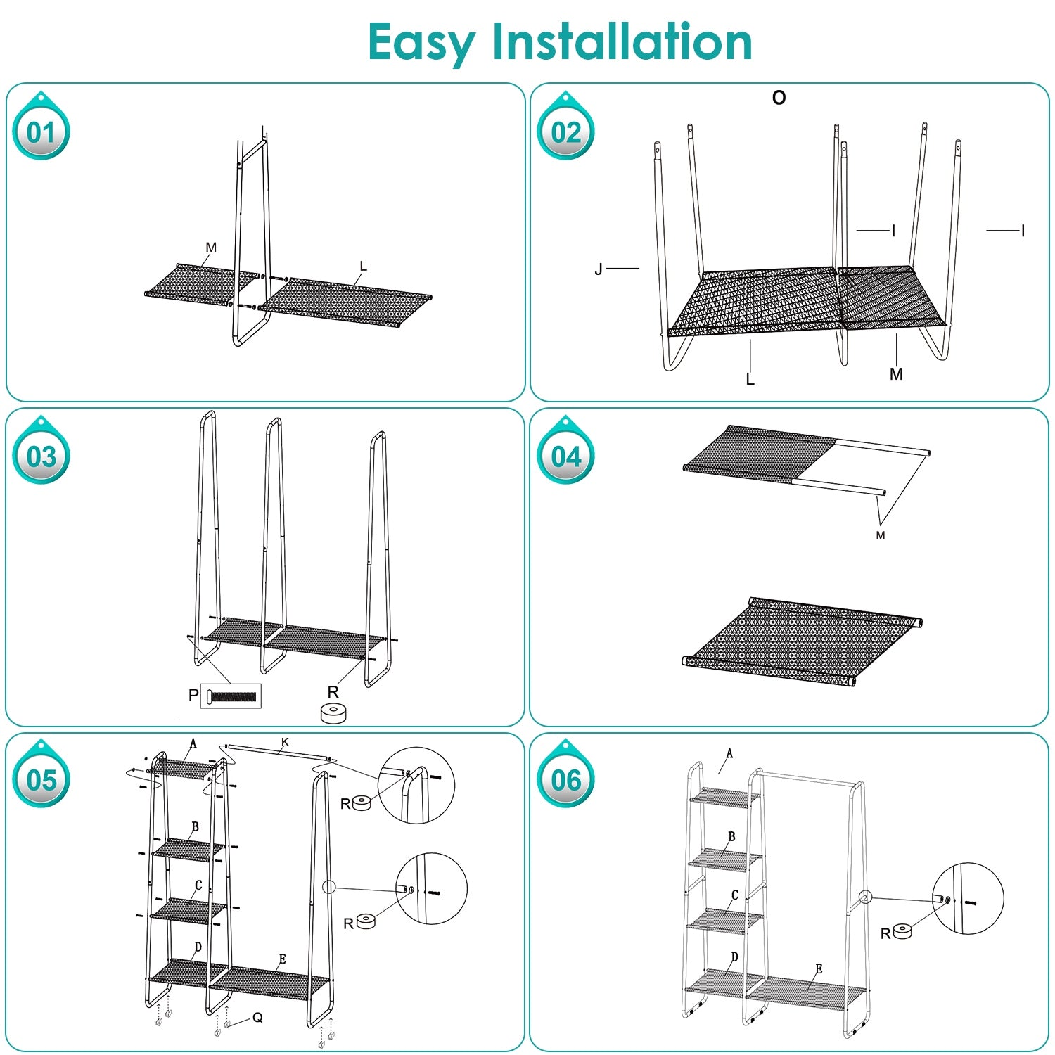 1Pc Metal Garment Hanging Rack Shoe Clothing Organizer Shelves Freestanding Clot