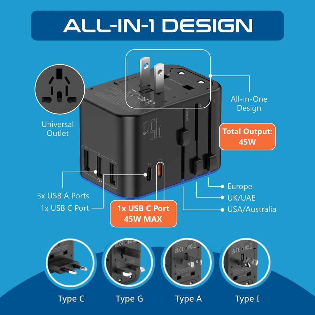 universal travel adapter 200w — daily find — view 3