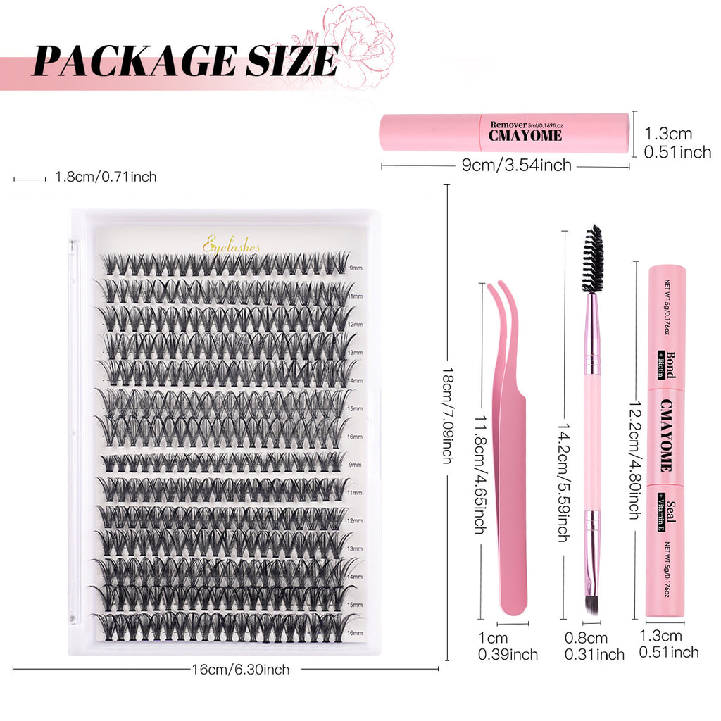 DIY Lash Extension Kit 280pcs Individual Lash Clusters D Curl 30D 40D Thick Volu