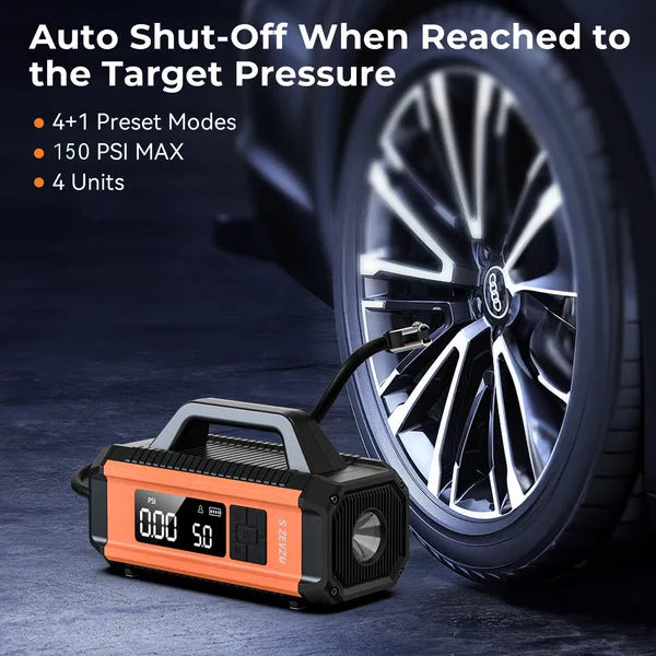 S ZEVZO 2 In 1 Car Jump Starter With Air Compressor Air Inflator Battery Charge 