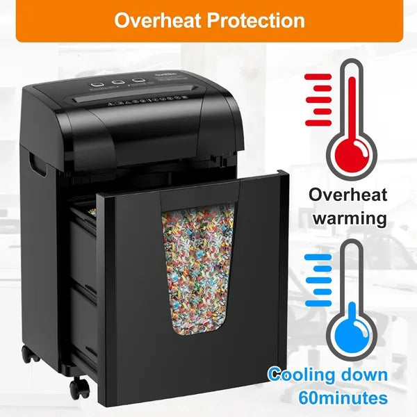 Woolsche Paper Shredder, 18-Sheet Cross Cut With 18 Liters Pull Out Bin, P-4 Sec