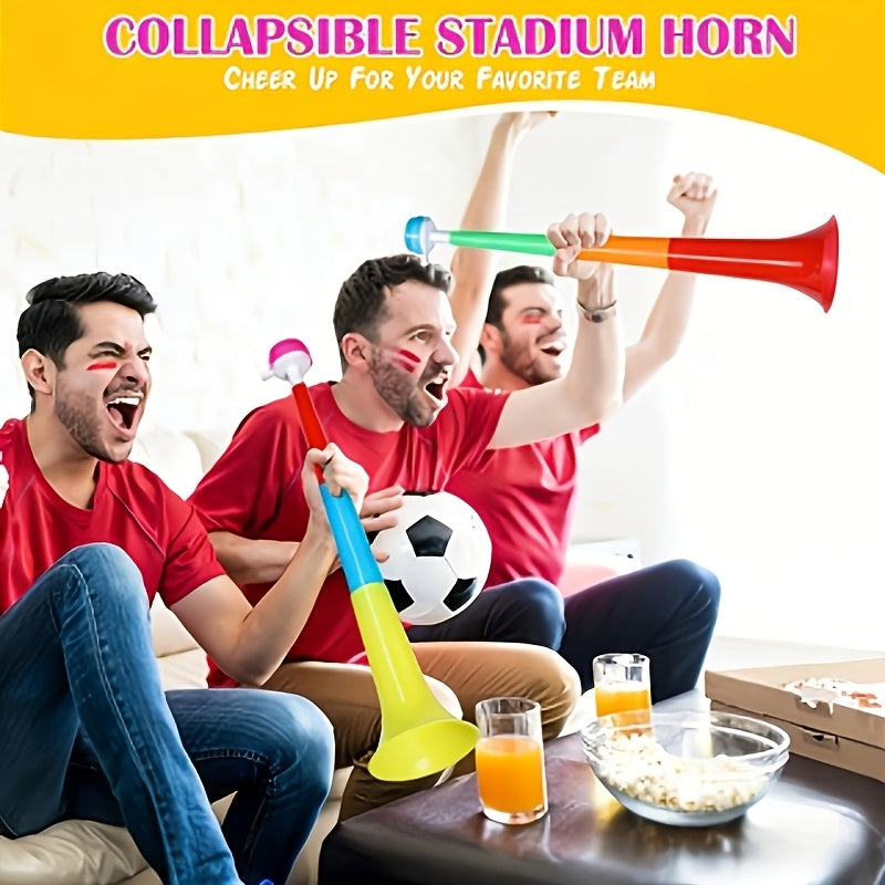 4pcs Retractable Multi Section Cheering Horn,Color Random,for Soccer, Sports Eve