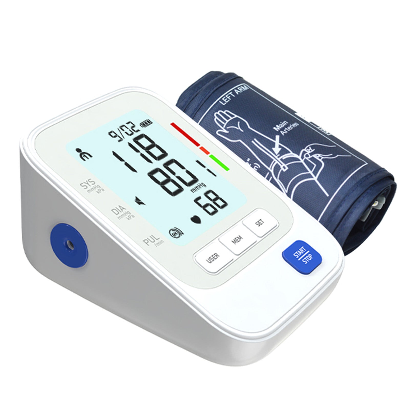 Blood Pressure Machine Upper Arm Large LCD Display Smart Digital Wrist BP Machin