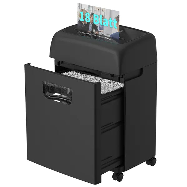 Woolsche Paper Shredder For Home,18-Sheets Cross Cut With 5.28 Gallon Pull Out B