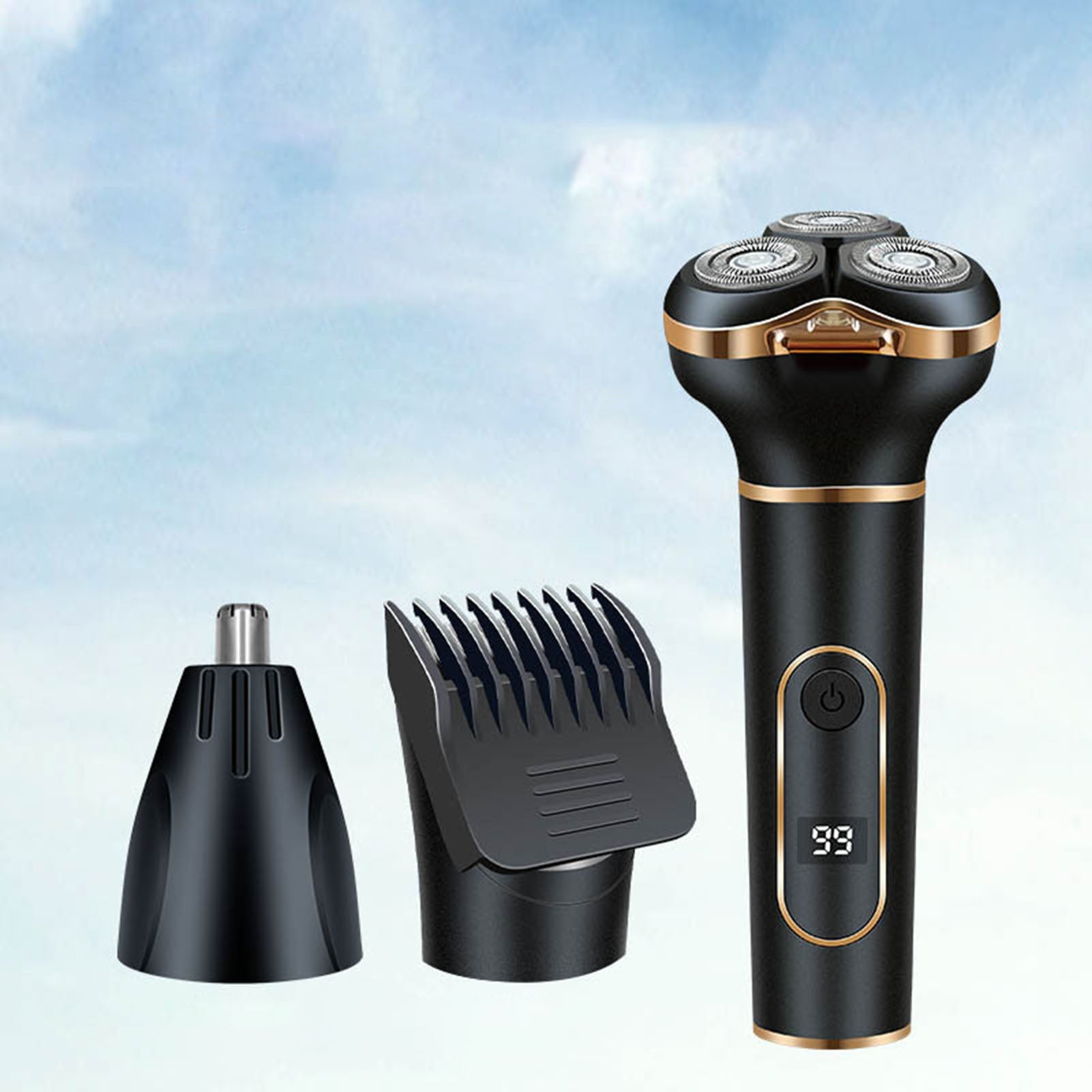 Cordless Electric Shaving Machine Men 3 In 1 For Beard Nose Hair Sideburns IPX7 