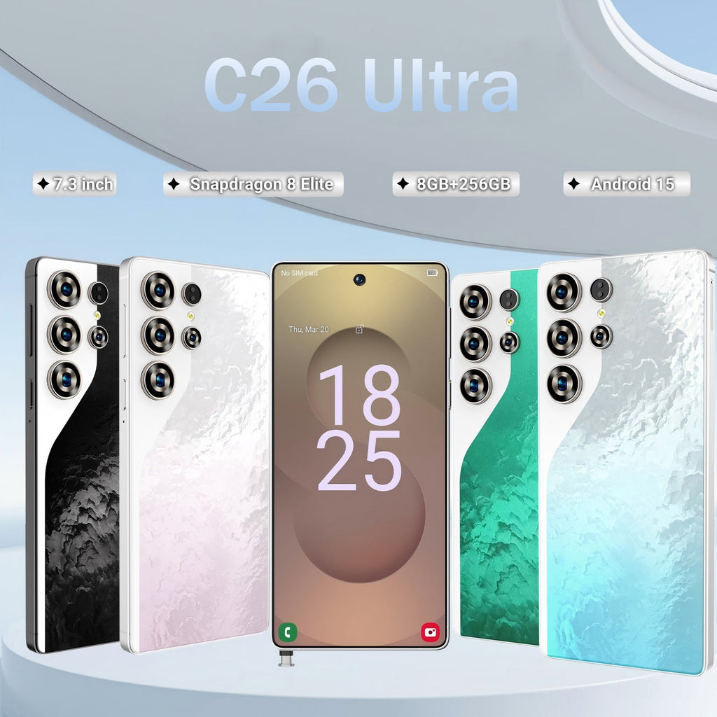 C26 Ultra 5G Unlocked Smartphone, 8GB RAM 256GB Storage Android 15 Cell Phone, 6