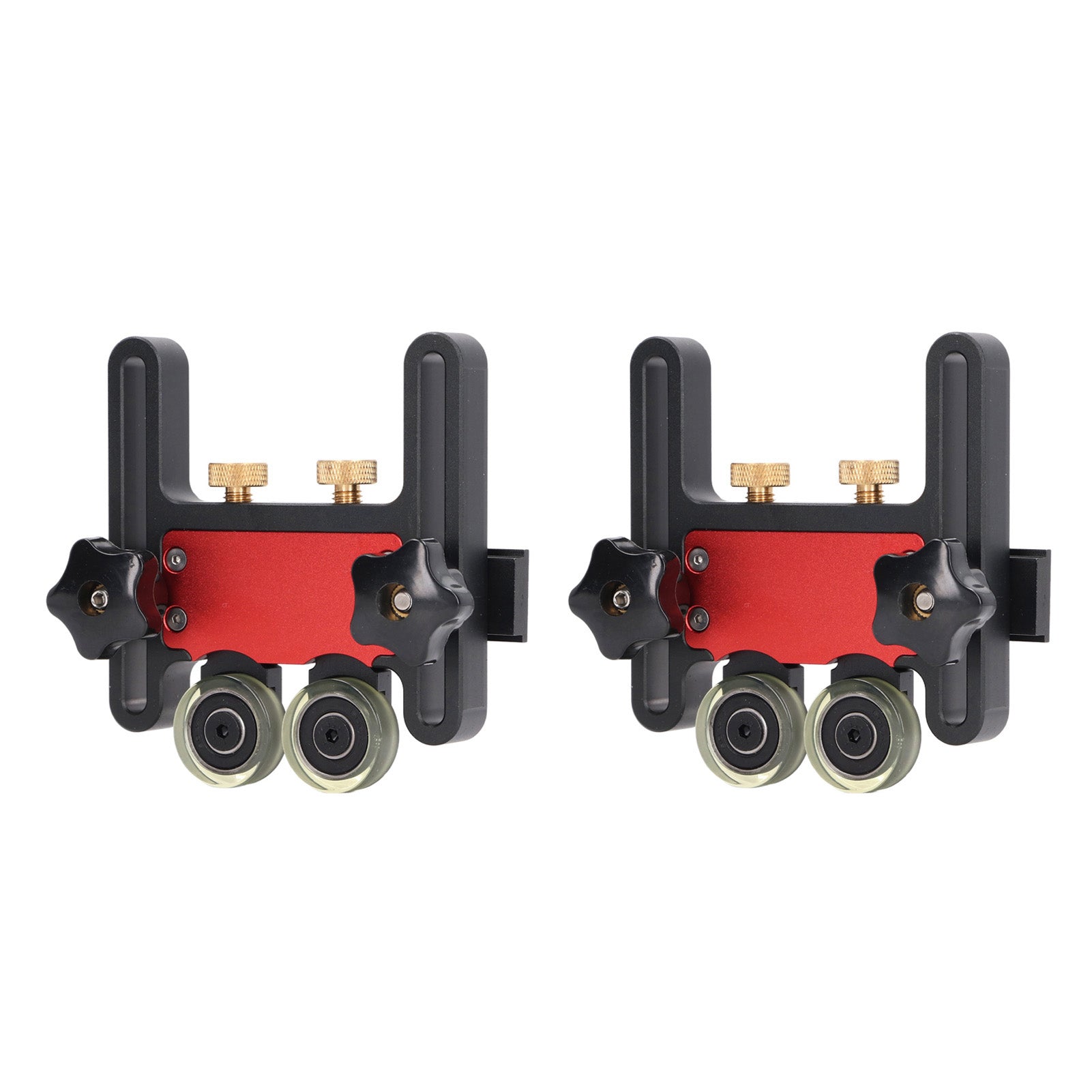 2Pcs Table Saw Feeder Aluminum Alloy 5mm Stroke Double Wheel Bearing Roller Feat
