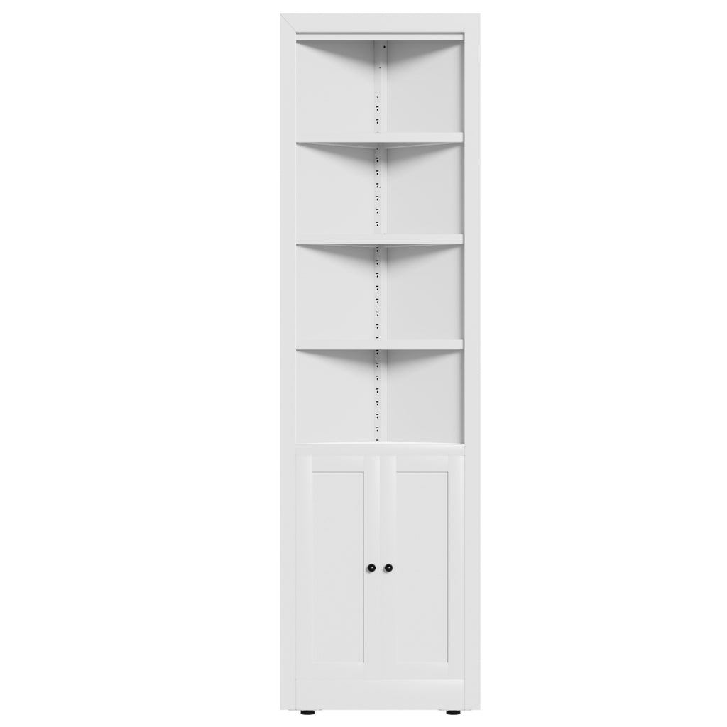 71in Tall Corner Storage Cabinet With 2 Doors, 5-Tier Metal Cabinet With Adjusta