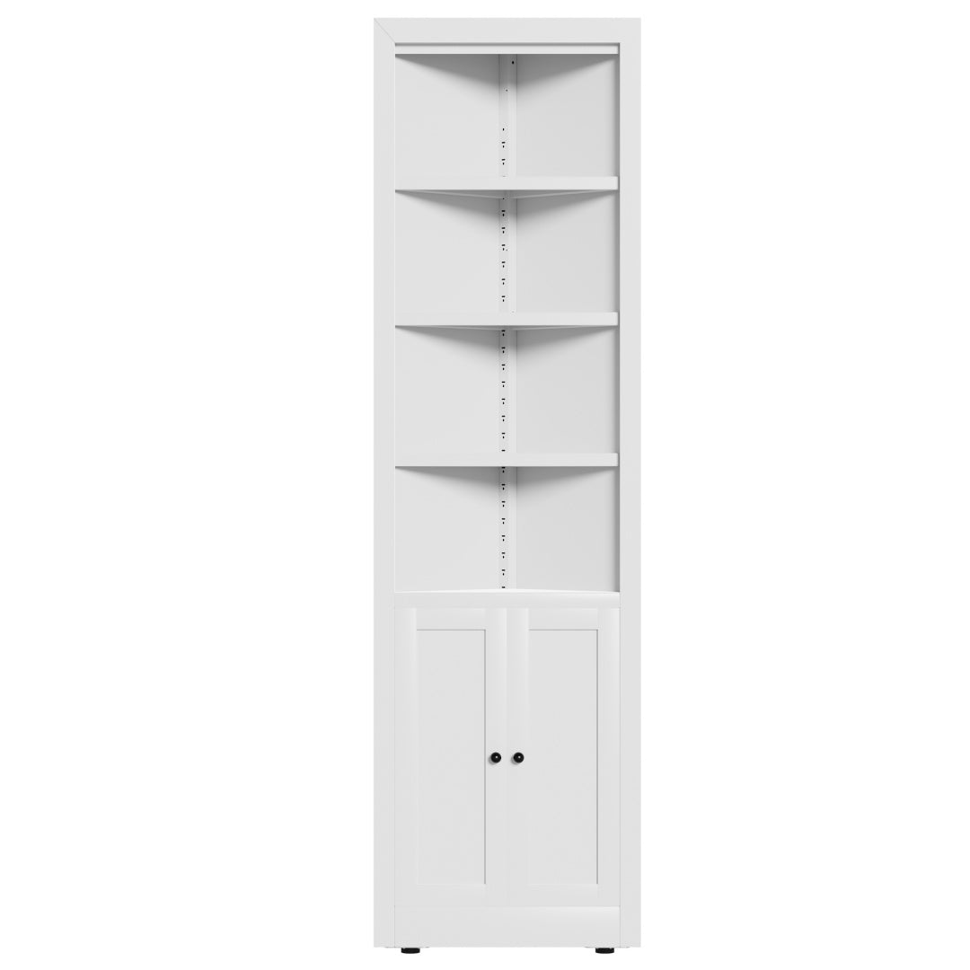 71in Tall Corner Storage Cabinet With 2 Doors, 5-Tier Metal Cabinet With Adjusta