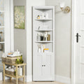 71in Tall Corner Storage Cabinet With 2 Doors, 5-Tier Metal Cabinet With Adjusta