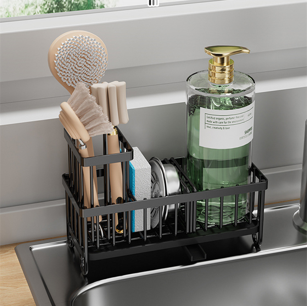 Kitchen Sink Rack Sponge Holder Soap Dish Drain Storage Organizer Brush Holder