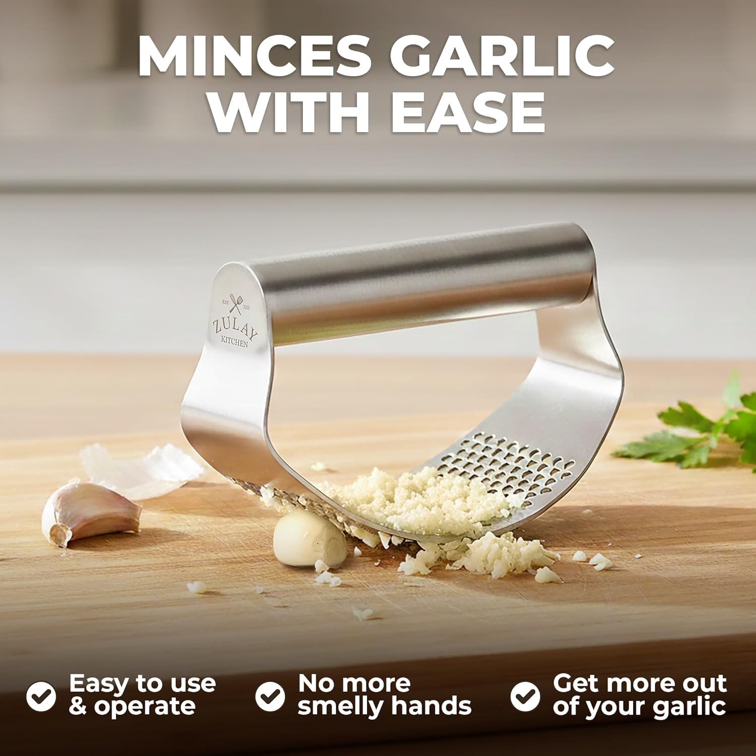 garlic press manual stainless — daily find — view 2