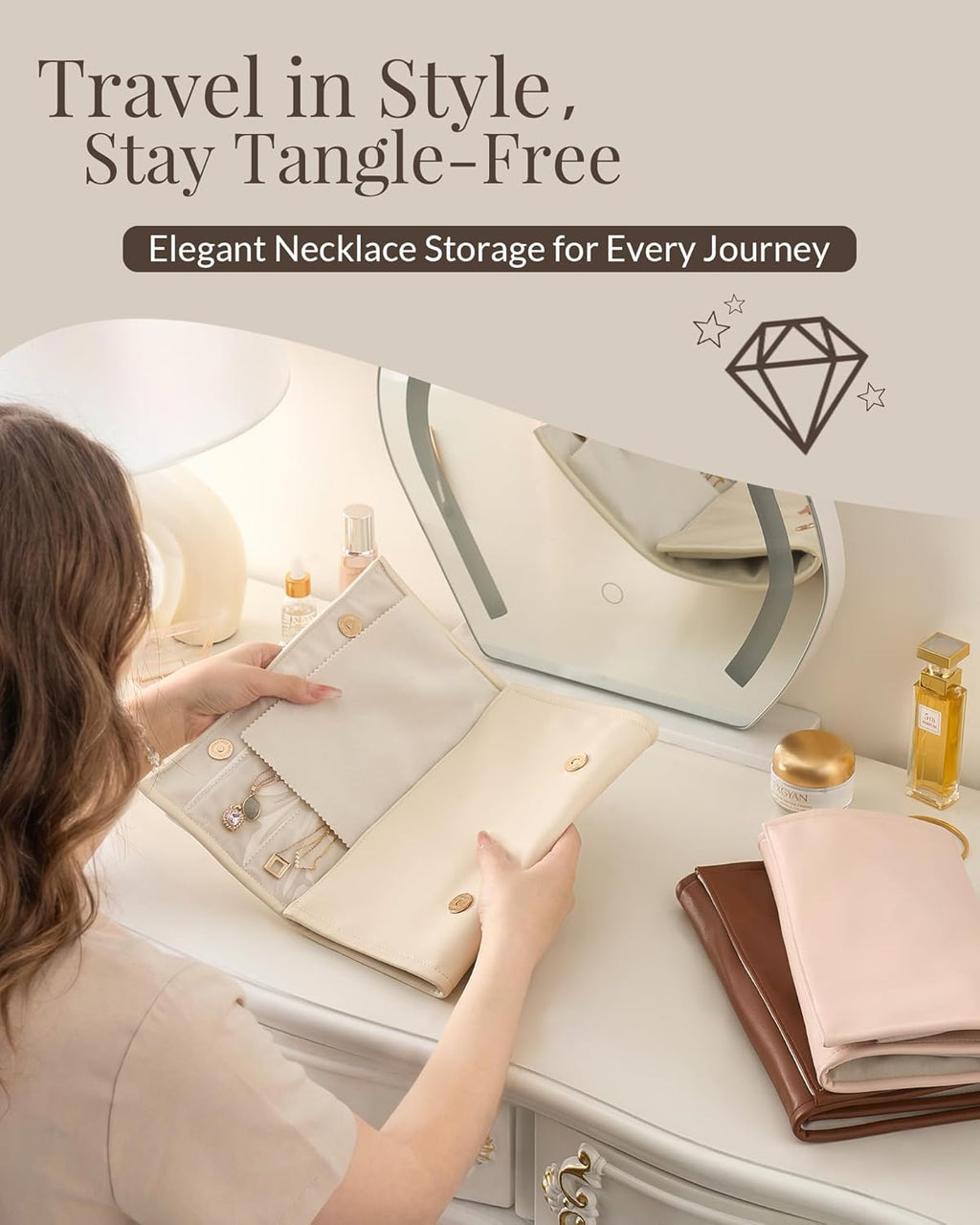 travel jewelry roll organizer — daily find — view 2