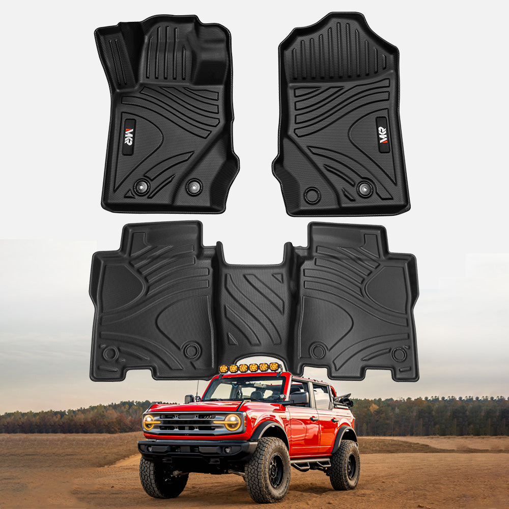 MKR Car Floor Mats For 2021-2023 Ford Bronco 4 Doors 3D TPE All-Weather Floor Ma