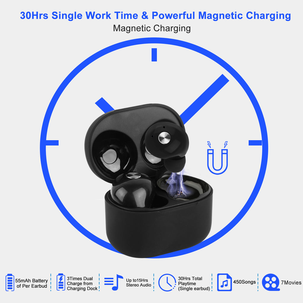 TWS True Wireless V4.2 Earbuds IPX4 In-ear Stereo Earphone Hands-free Deep Bass 