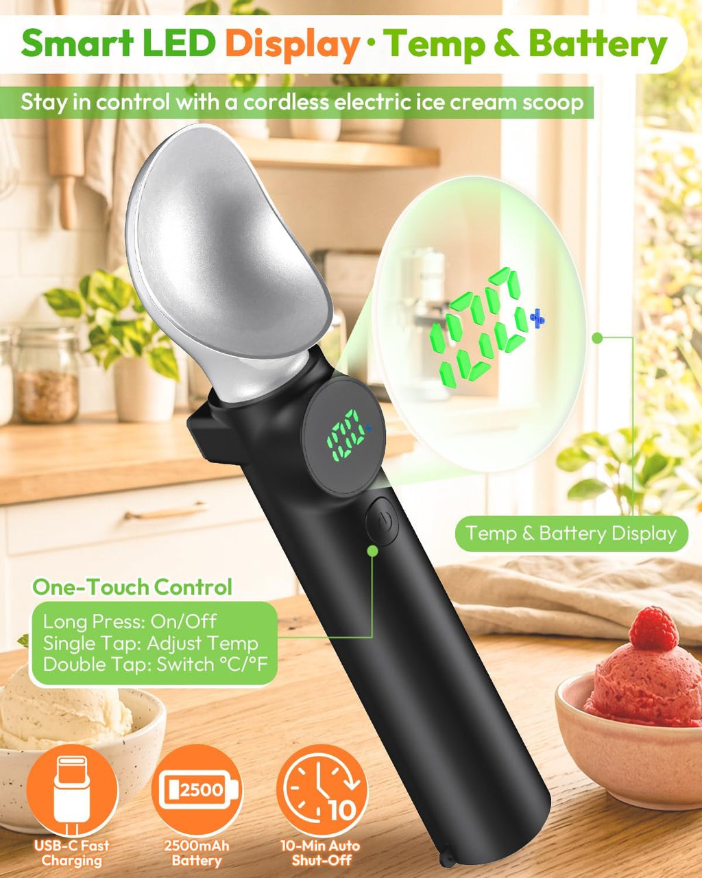 nonstick ice cream scoop heated — daily find — view 4