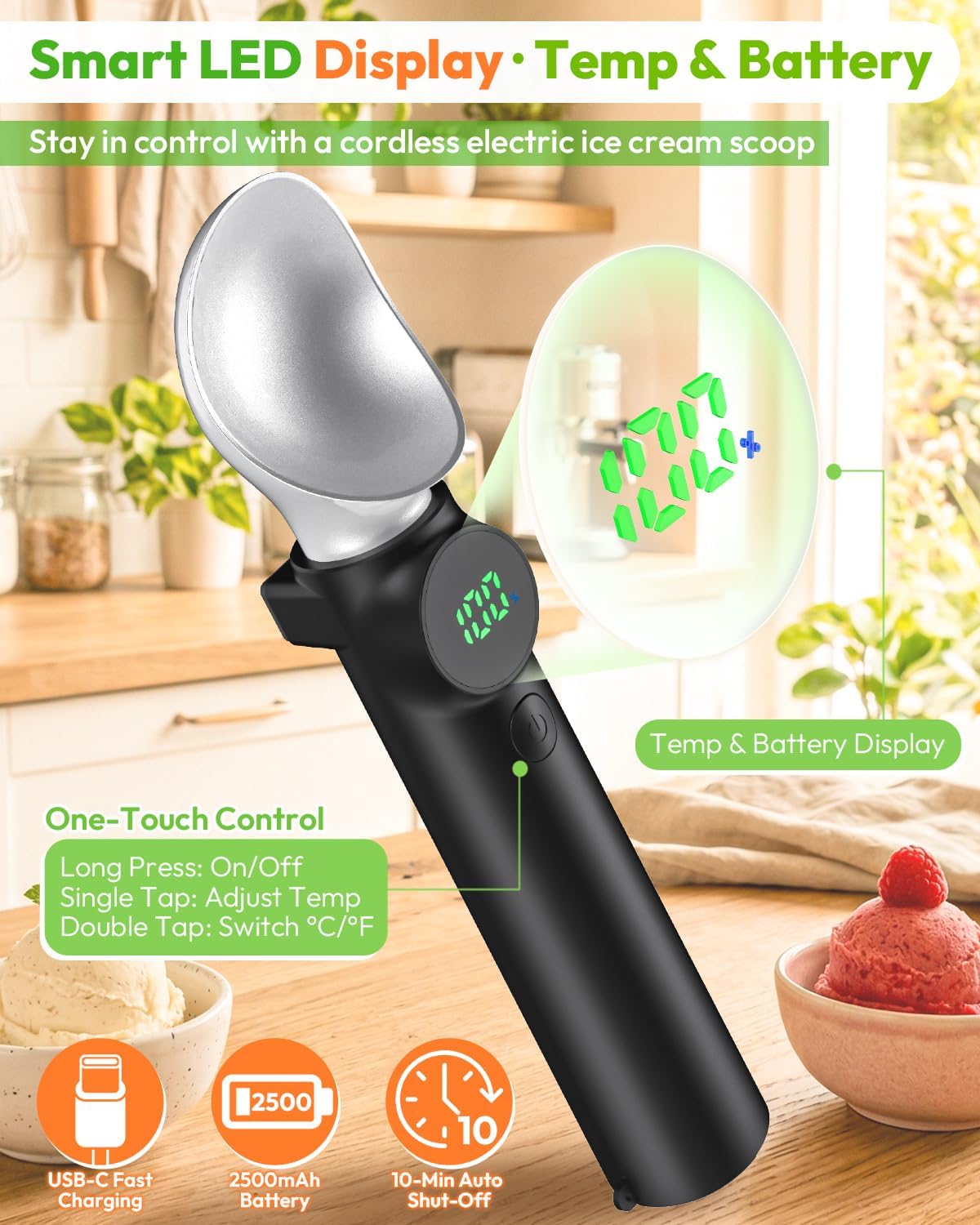 nonstick ice cream scoop heated — daily find — view 4