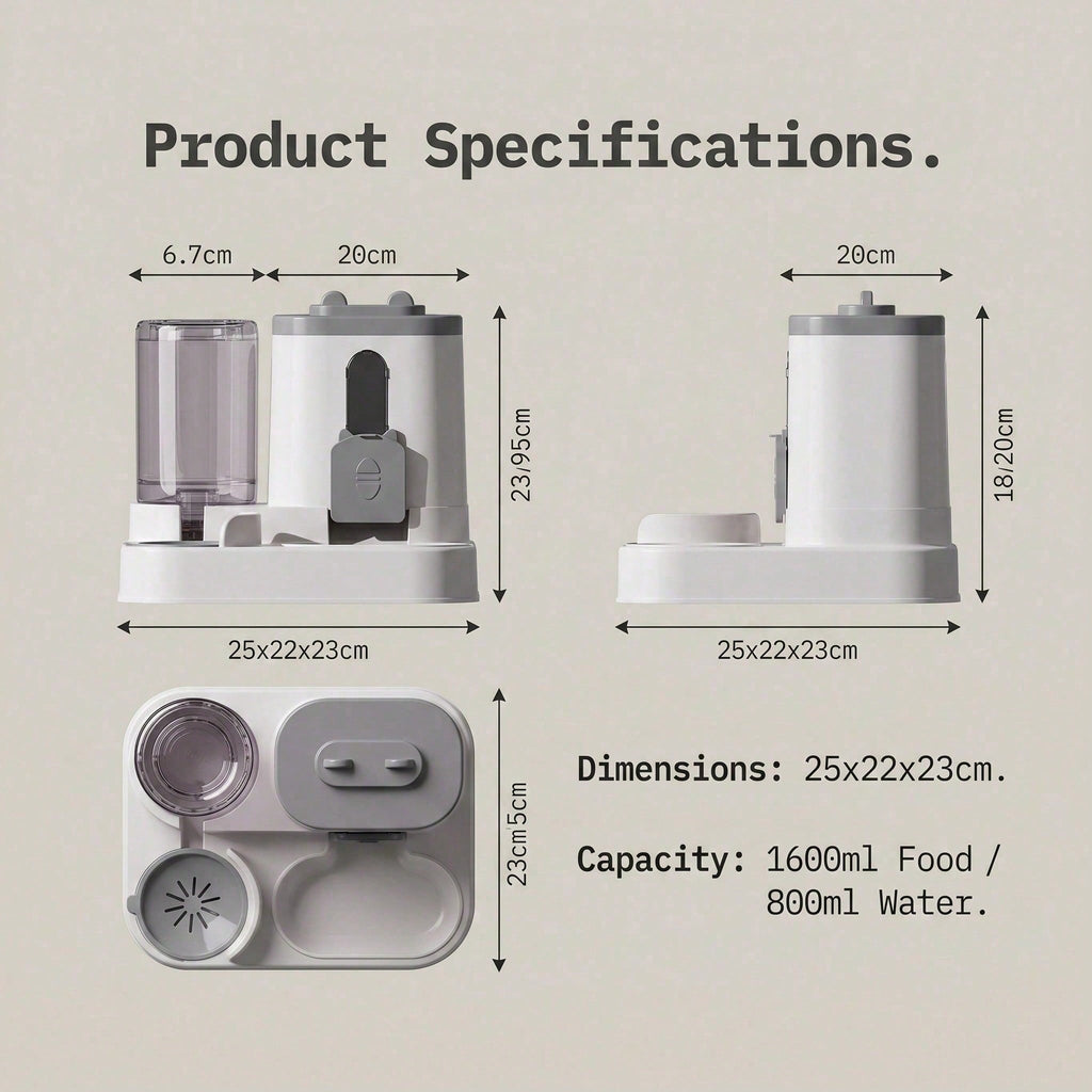 4 Colors Gravity Pet Feeder Water Dispenser Cute Cat Shaped Automatic Food Water