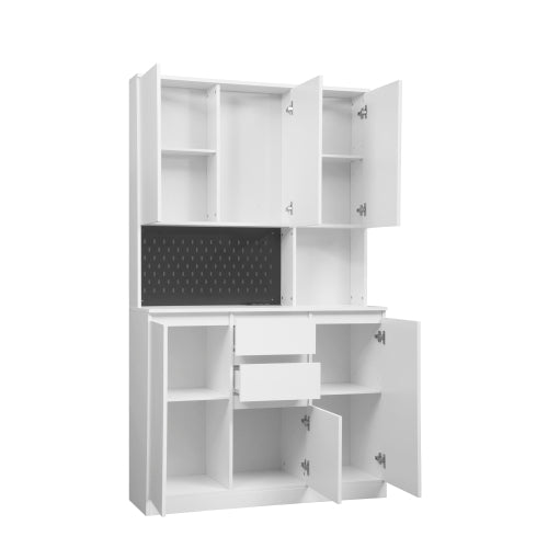 74 Inch Kitchen Pantry Cabinet With Charging Station,Freestanding Buffet Cupboar