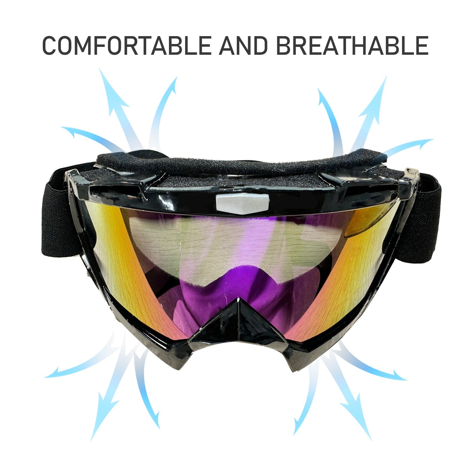 Motorcycle Goggles Fit Over Glasses Dirt Bike Skiing Anti-Fog Shatterproof UV400