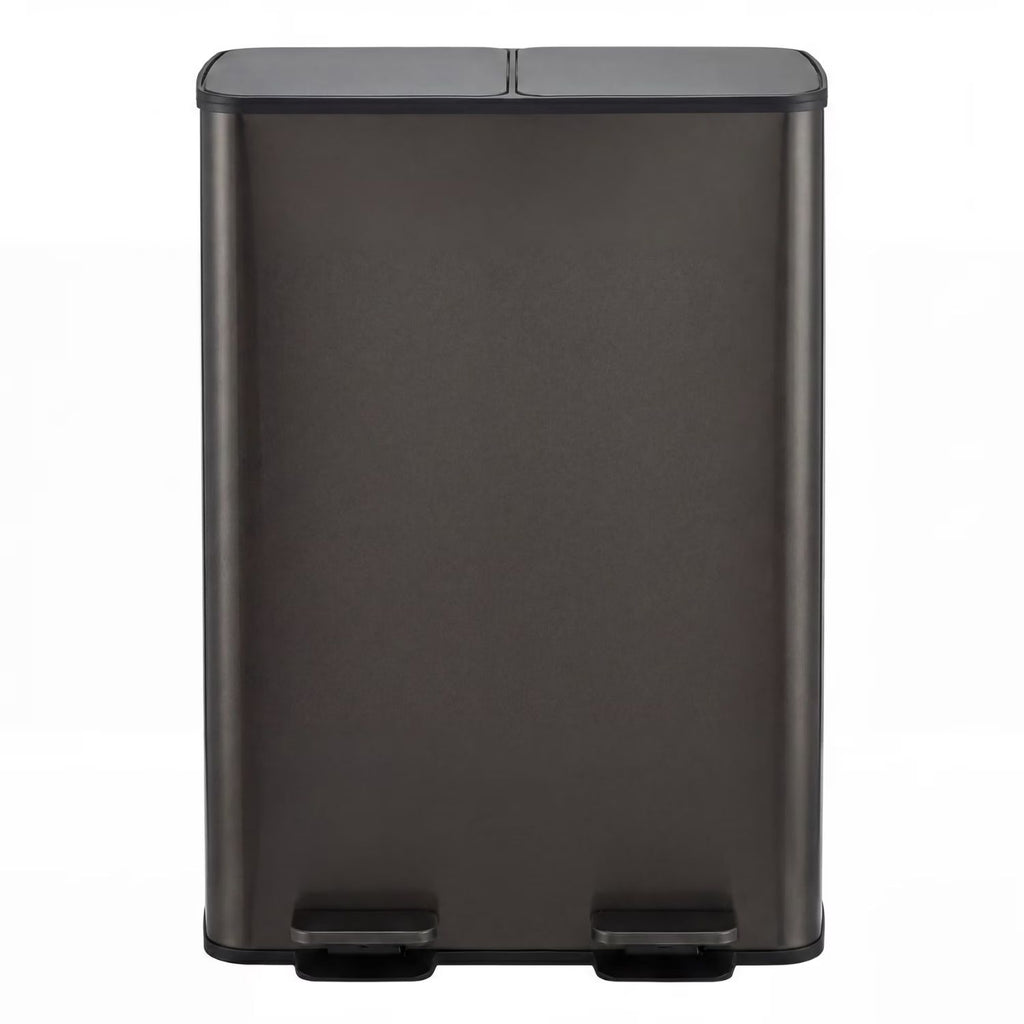 Dual Bin Trash Can, Foot Pedal Kitchen Recycling Bin, Soft-Close Lid And Removab