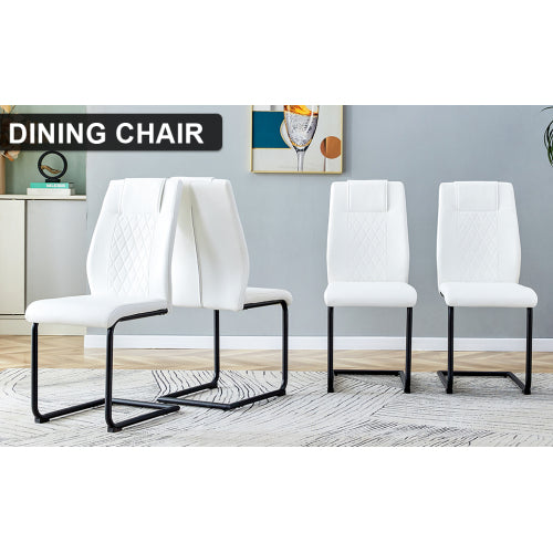 Modern Dining Chairs With Faux Leather Upholstered Seats - Dining Room Chairs Wi