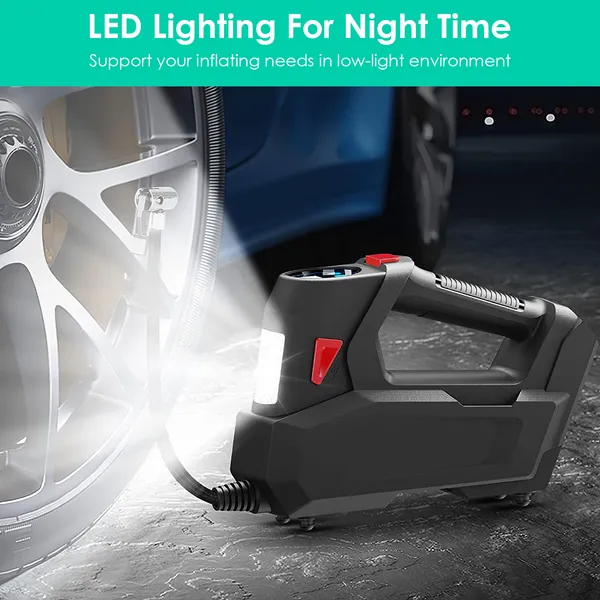 Portable Tire Inflator 120 PSI Maximum 90W Powered Tire With Digital Display LED