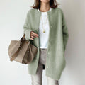 Loose Round Neck Single Breasted Cardigan Fashion Solid Color Coat Aut (Viral) — MEGA MARKET