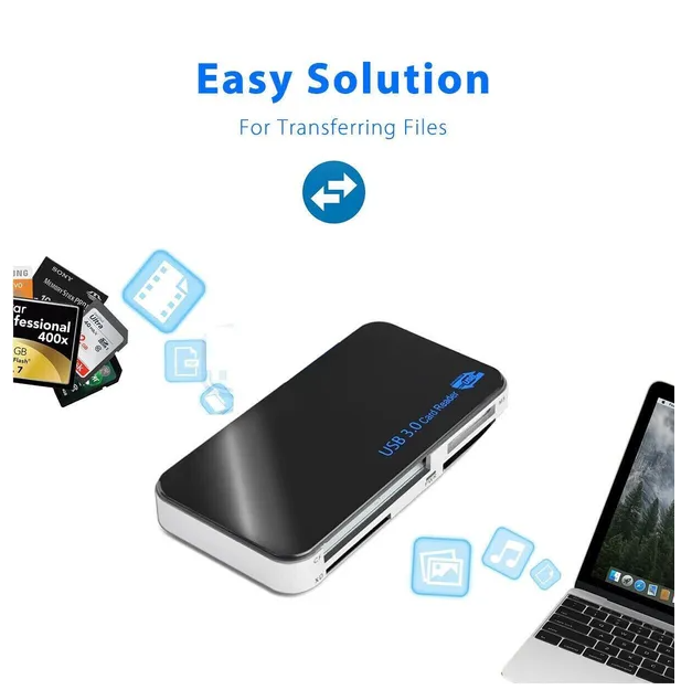 USB 3.0 Memory Card Reader Adapter 5GBPS Fit For CF  TF  SD Micro SD XD M2 MS Ca