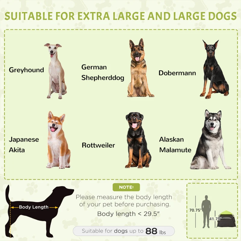 PawHut Pop Up Dog Tent For Extra Large And Large Dogs, Portable Pet Camping Tent