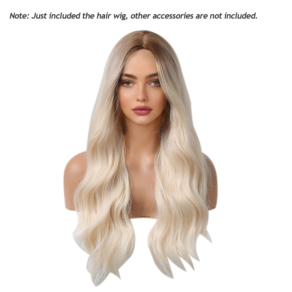 Synthetic Wig Blonde Curly Wavy Wig Long Hairpiece