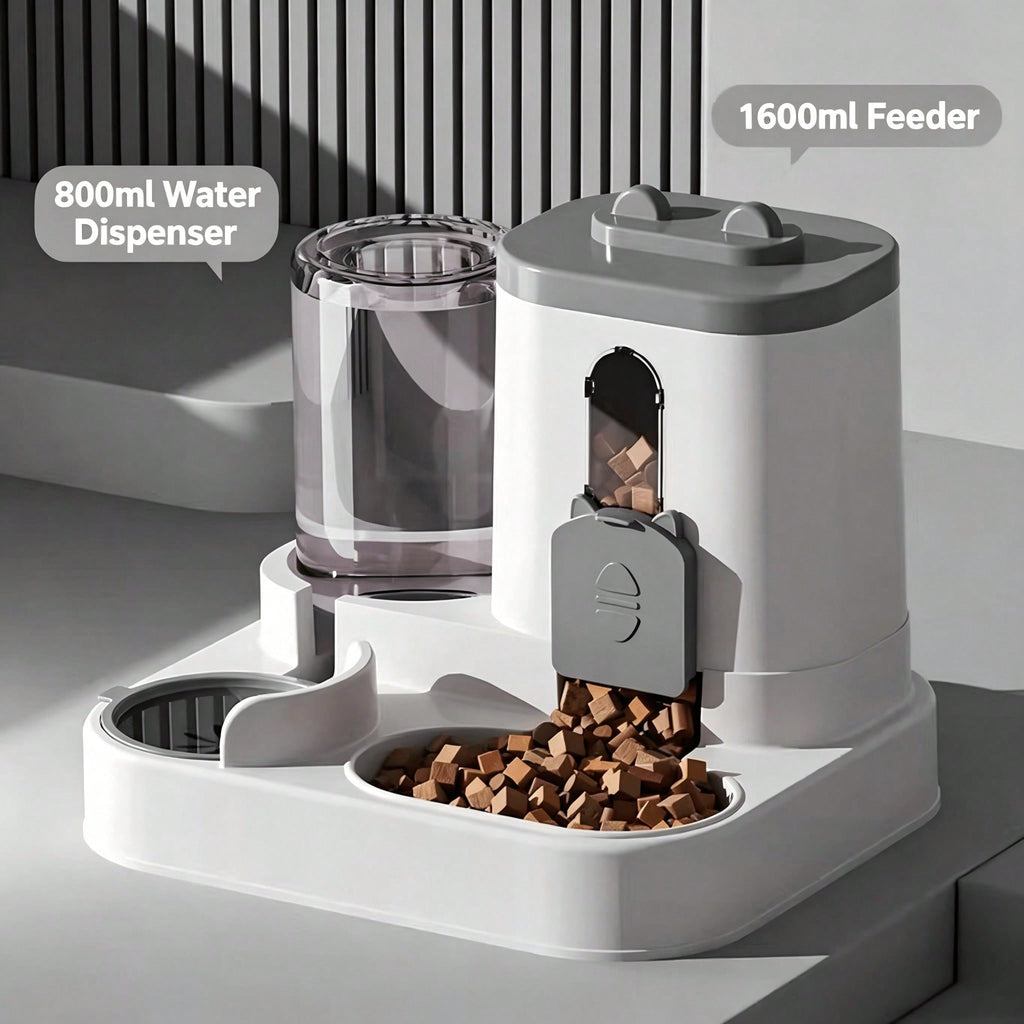 4 Colors Gravity Pet Feeder Water Dispenser Cute Cat Shaped Automatic Food Water