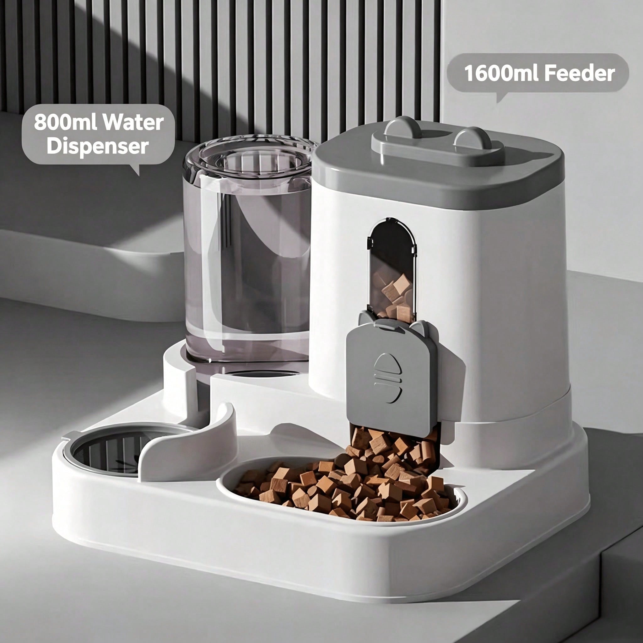 4 Colors Gravity Pet Feeder Water Dispenser Cute Cat Shaped Automatic Food Water