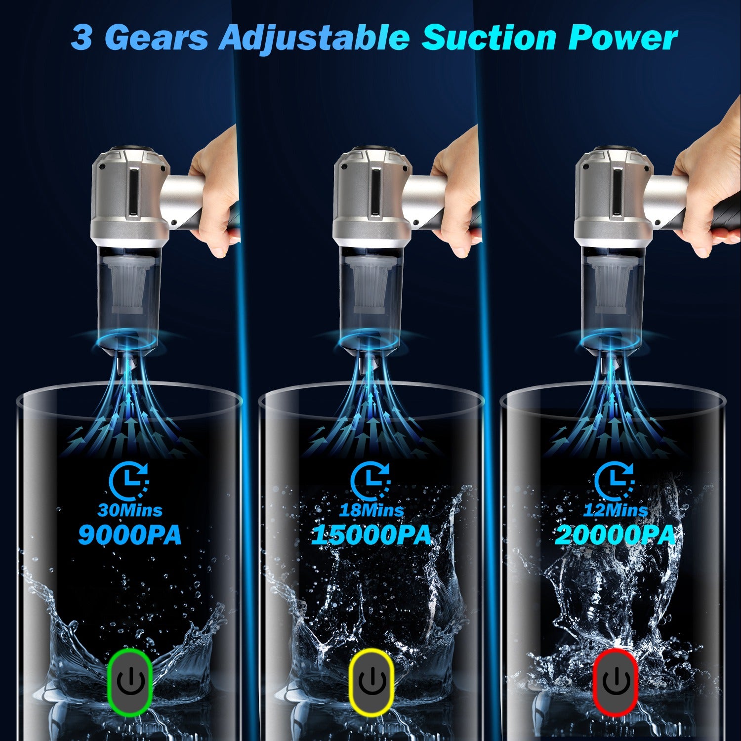 1Pc Cordless Car Vacuum Cleaner Portable Handheld Vacuum With 20000PA Suction Br