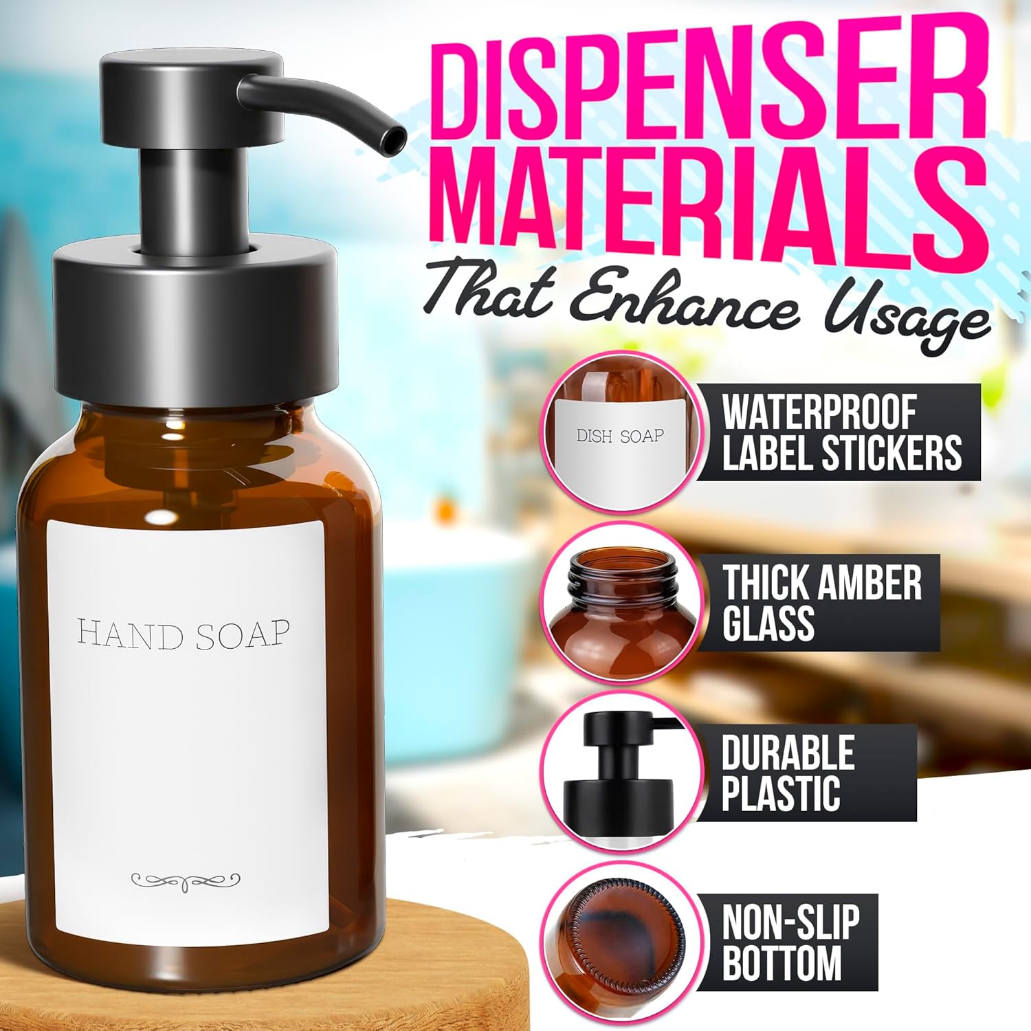 refillable liquid soap glass set — daily find — view 3