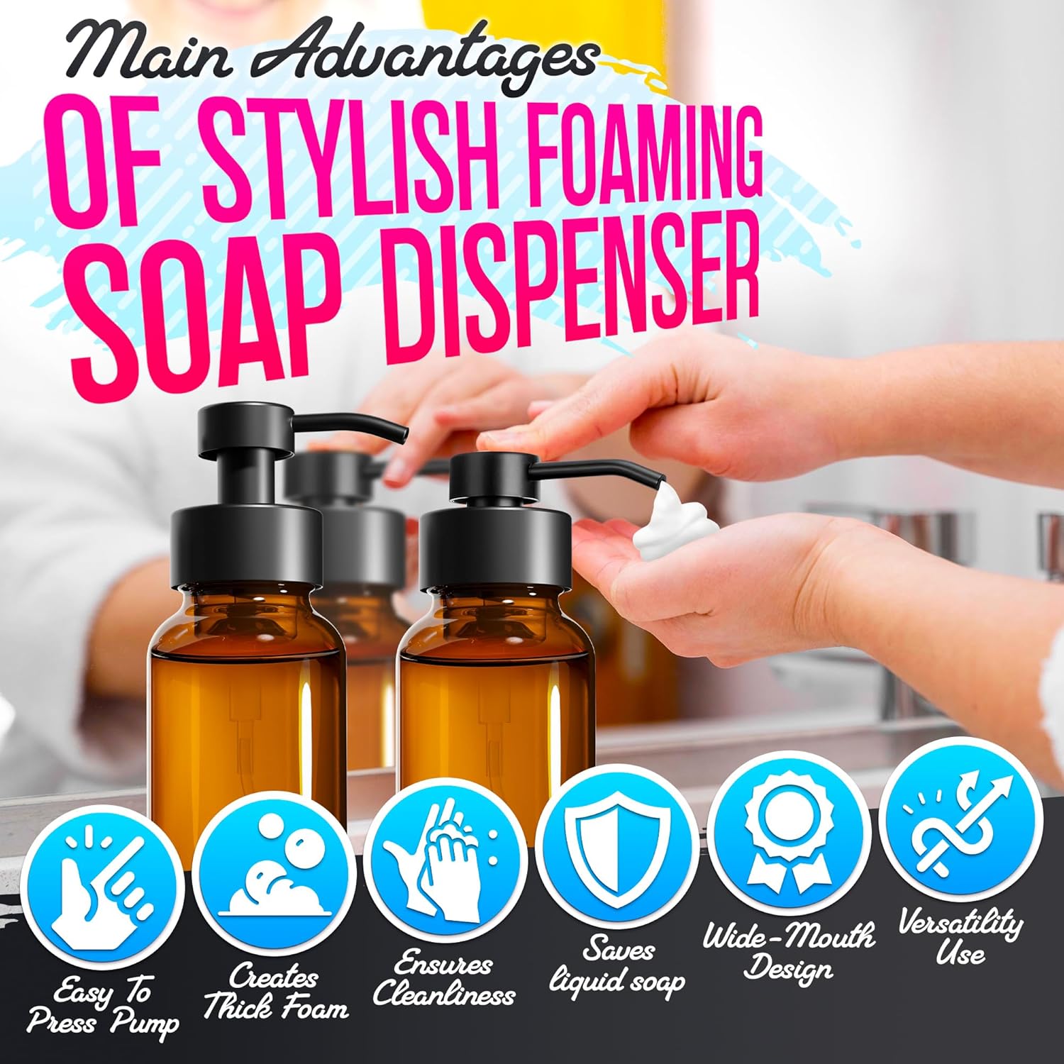 refillable liquid soap glass set — daily find — view 4
