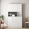 74 Inch Kitchen Pantry Cabinet With Charging Station,Freestanding Buffet Cupboar