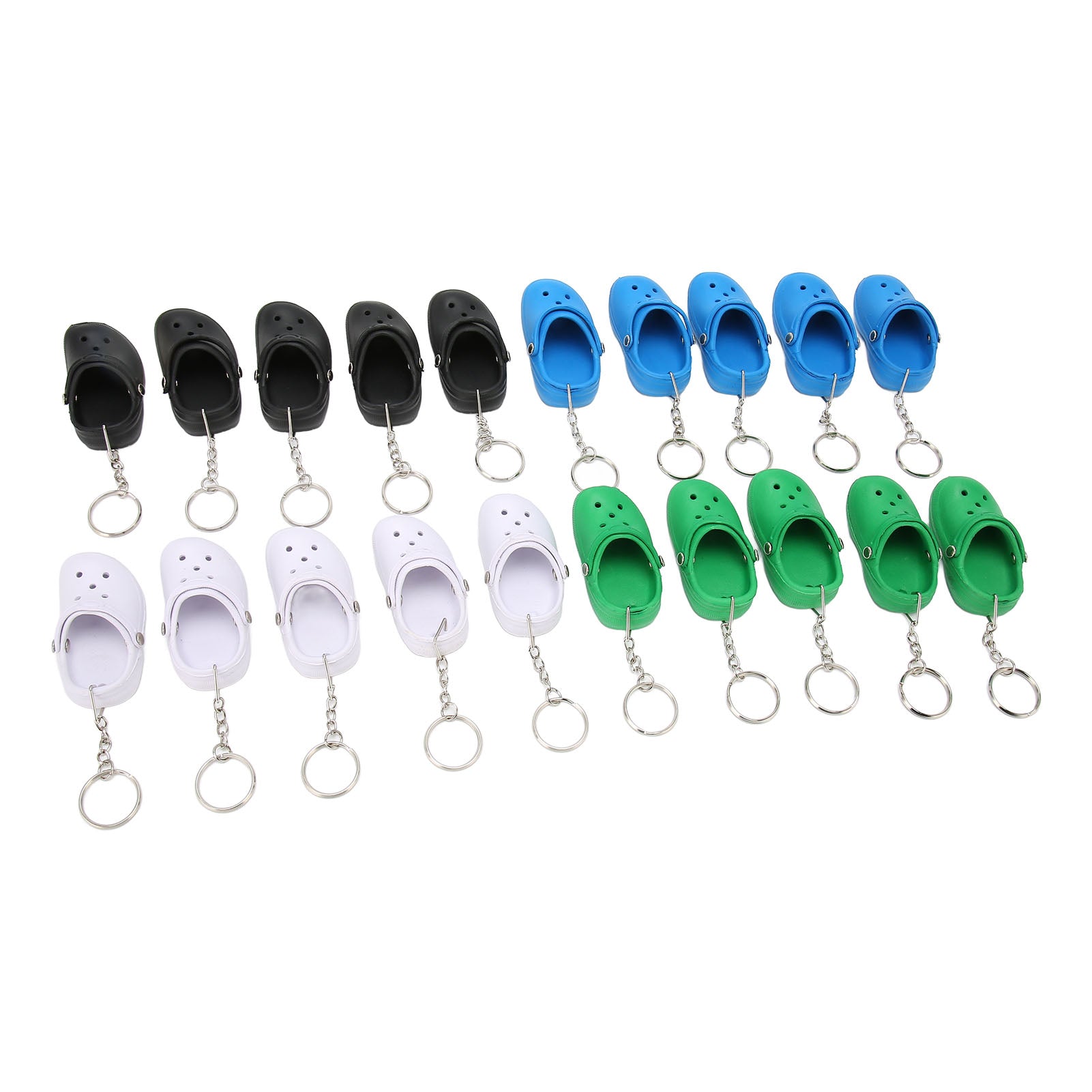 20 Pcs Cute Slipper Keyring Silicone Beach Hole Little Sandals Mini Shoe Key Rin