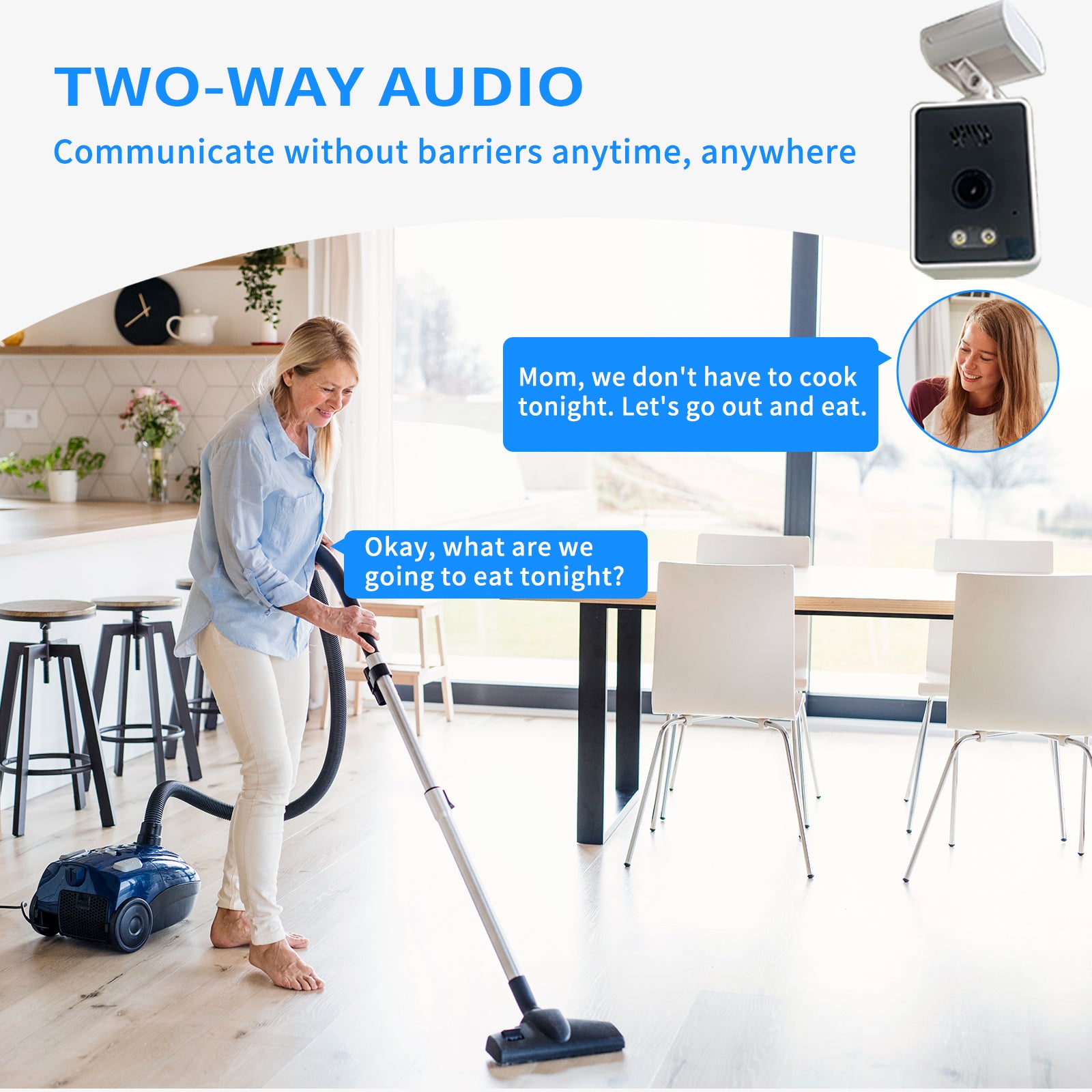 Window-Specific Security Camera, HD Night Vision USB Powered, Mobile Remote Wind